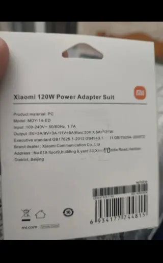 Cargador Xiaomi 120W Original