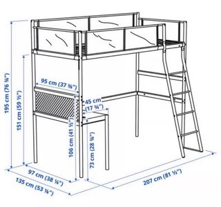 Cama litera IKEA VITVAL con escritorio