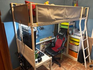 Cama litera IKEA VITVAL con escritorio