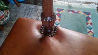 Silla Vintage Madera y Cuero Marrón