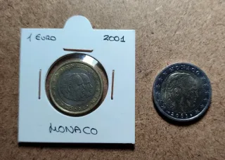 Moneda 1€ y 2€ Mónaco 2001