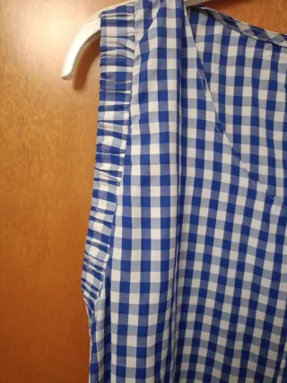 Vestido cuadros azul Sfera Talla M