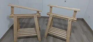 Mesa de cristal y madera Ikea