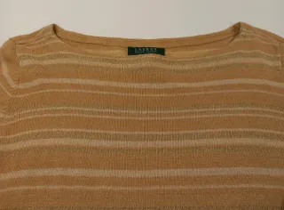 Jersey Ralph Lauren Rayas Doradas Beige