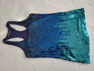 Blusa fiesta lentejuelas tonos azules