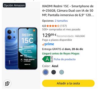 Xiaomi Redmi 15C 128GB NFC Nuevo