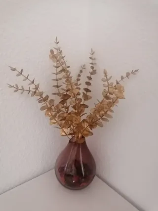 Jarrón decorativo de cristal morado / burdeos