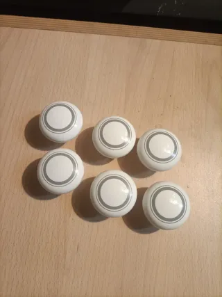 Tiradores de cocina blancos (6 unidades)