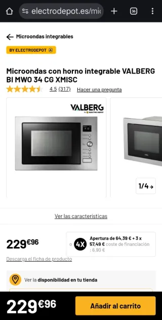 Horno Microondas Valberg 34L Integrable