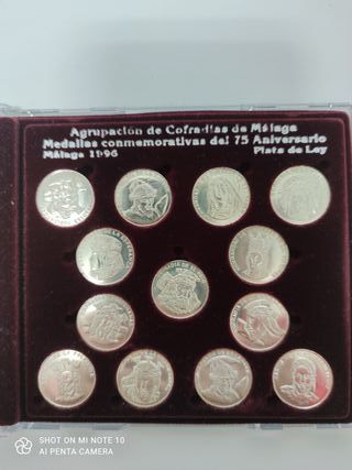 Colección 13 Monedas plata Semana Santa Málaga