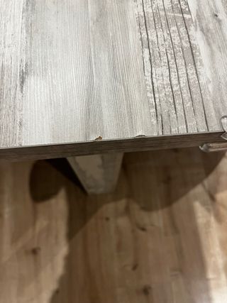 Mesa comedor extensible gris y blanco