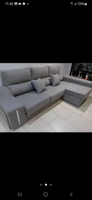Sofá modular gris de tela