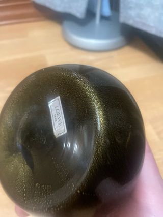 Jarrón de cristal Murano negro y dorado