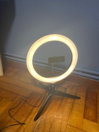 Aro de luz con trípode y soporte móvil