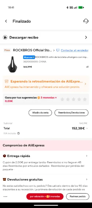 Sillín Bici Carbono SIN USAR