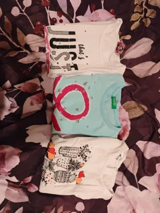 Set 3 magliette manica corta bambina