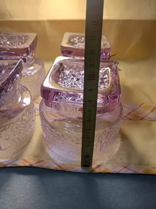 Set 4 Coppette cristallo al piombo soffiato a mano