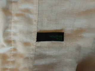 Blusa Benetton Mujer Manga Corta Blanca