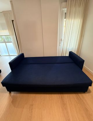 Sofá cama azul 3 plazas con almacenaje