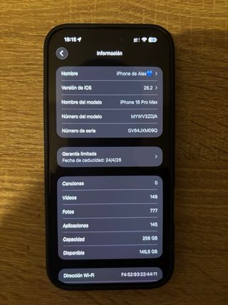 iPhone 16 Pro Max 256GB Negro