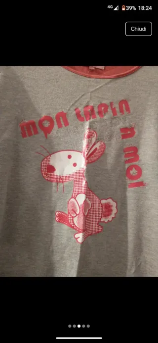 Camicia da notte donna grigia con stampa