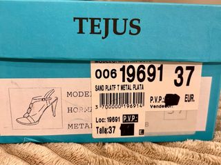 Sandalias fiesta pedrería Cuplé azul verde