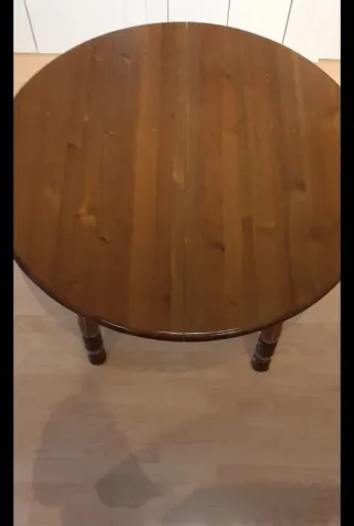 Mesa de comedor madera maciza pino ampliable.