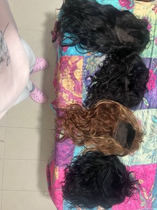 Pack 4 Pelucas Pelo Humano Real