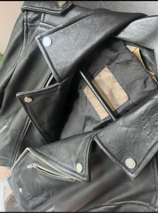 Chaqueta Biker Piel 100% Negra