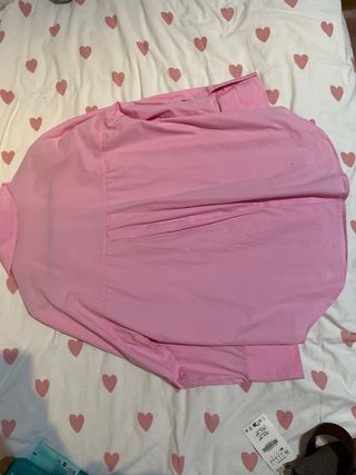 Camisa Zara rosa oversize