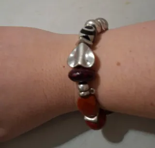 Conjunto collar y pulsera plateados