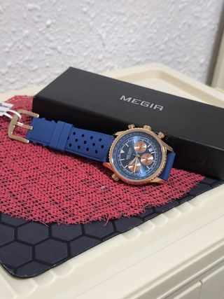 Reloj MEGIR Hombre Azul y Dorado