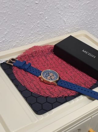 Reloj MEGIR Hombre Azul y Dorado