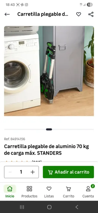 Carretilla Plegable Aluminio STANDERS 70kg