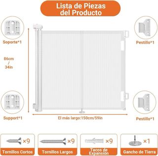 Barrera seguridad niños extensible 0-150cm