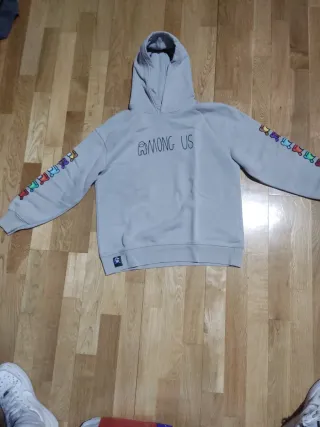 Sudadera Among Us Gris con Mangas Multicolor