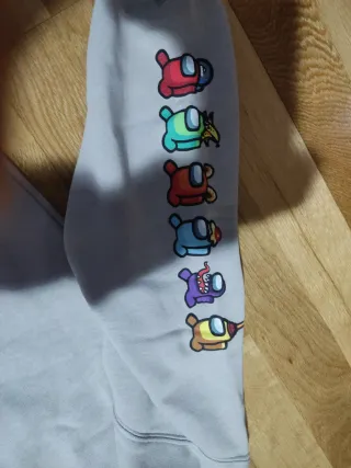 Sudadera Among Us Gris con Mangas Multicolor