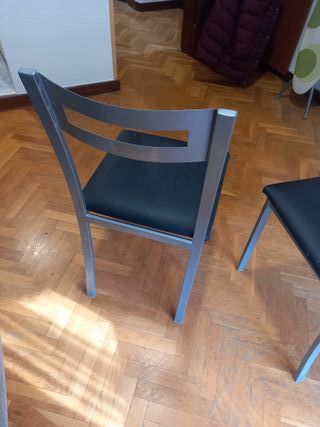 Sillas de cocina metal negro y gris