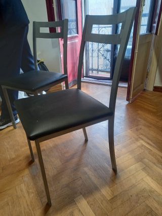 Sillas de cocina metal negro y gris