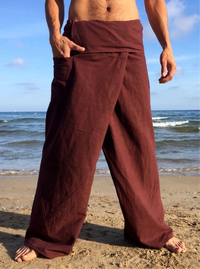 Pantalón Marrón Estilo Tai Unisex Talla Única
