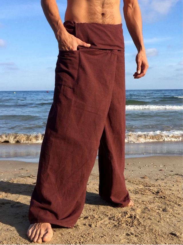 Pantalón Marrón Estilo Tai Unisex Talla Única