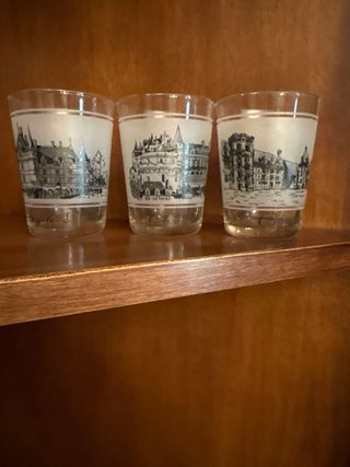 6 Vasos Whisky Decorados Edificios