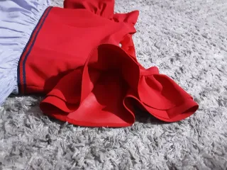 Vestido Ceremonia Fiesta Azul y Rojo talla 6