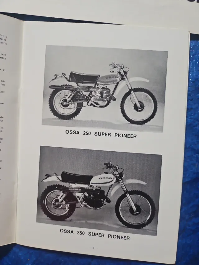 Lote Ossa 250 Super Pioneer Manuales