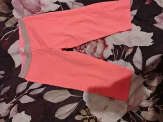 Leggings bambina rosa fluo con glitter