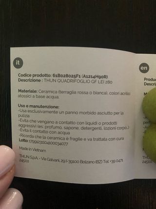 Quadrifoglio Thun Ceramica Rosa Cuore