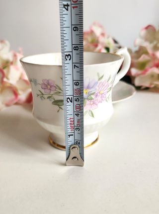 Taza y platillo de porcelana floral