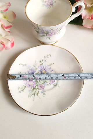 Taza y platillo de porcelana floral