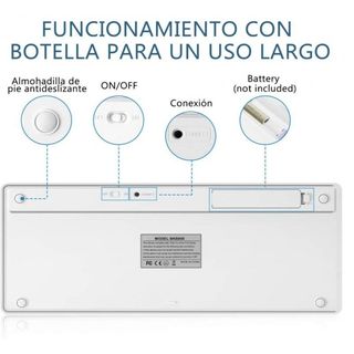 Teclador bluetooth blanco, NUEVO