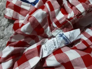 Vestido niña cuadros rojo y blanco talla 6